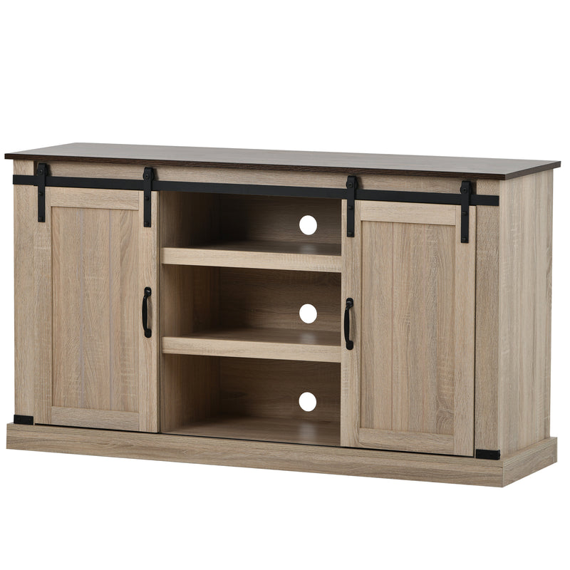 U-Can TV Stand with 2 Adjustable Panels Open Style Cabinet, Sideboard for Living room, Walnut