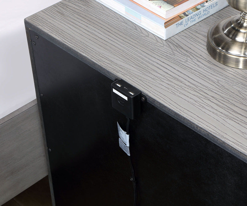 Raiden - Nightstand With USB - Gray