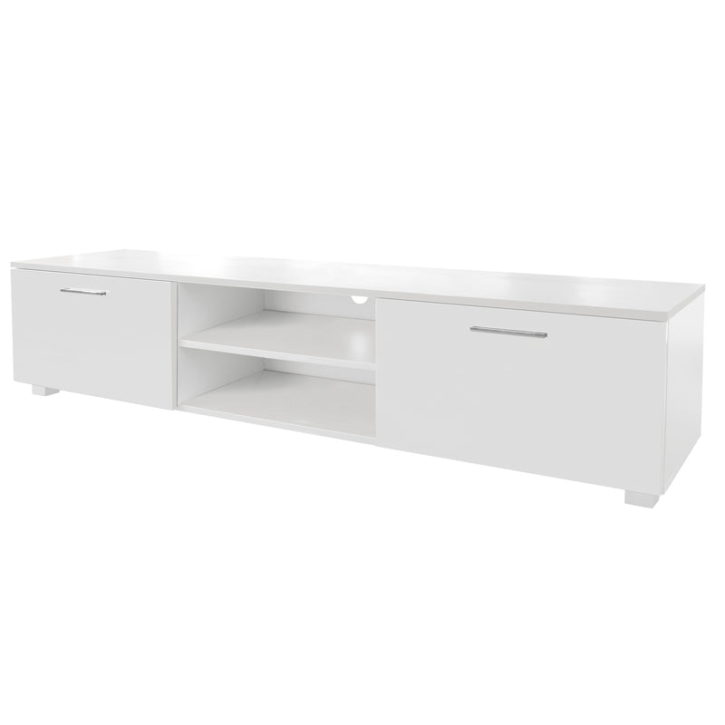 White TV Stand for 70 Inch TV Stands, Media Console Entertainment Center Television Table, 2 Storage Cabinet with Open Shelves for Living Room Bedroom