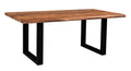 Brownstone II - Table With Natural Live Edge Top And Metal Base