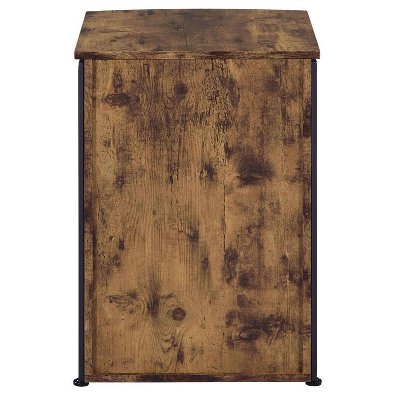 Estrella - 3-Drawer File Cabinet - Antique Nutmeg And Gunmetal